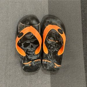 Harley Davidson boys flip flops
